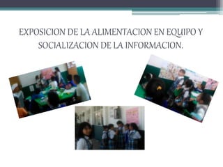 EXPOSICION DE LA ALIMENTACION EN EQUIPO Y 
SOCIALIZACION DE LA INFORMACION. 
 