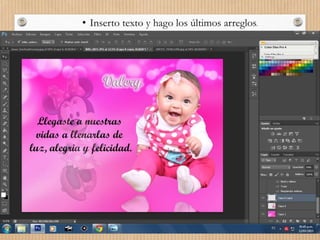 • Inserto texto y hago los últimos arreglos.