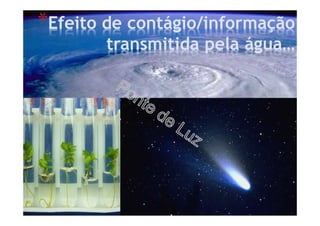 *Efeito de contágio/informação
transmitida pela água…
 