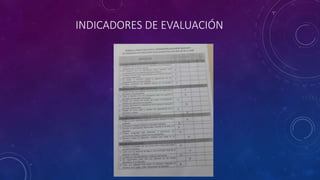 INDICADORES DE EVALUACIÓN
 