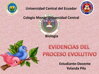 Universidad Central del Ecuador
Colegio Menor Universidad Central
Biología
Estudiante-Docente
Yolanda Pila
 