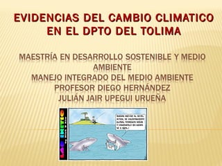 EVIDENCIAS DEL CAMBIO CLIMATICOEVIDENCIAS DEL CAMBIO CLIMATICO
EN EL DPTO DEL TOLIMAEN EL DPTO DEL TOLIMA
 