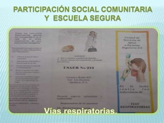 PARTICIPACIÓN SOCIAL COMUNITARIA  Y  ESCUELA SEGURAVías respiratorias.