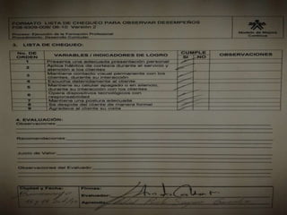 Evidencias servicio al cliente