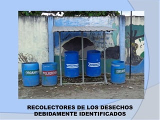 RECOLECTORES DE LOS DESECHOS
DEBIDAMENTE IDENTIFICADOS
 