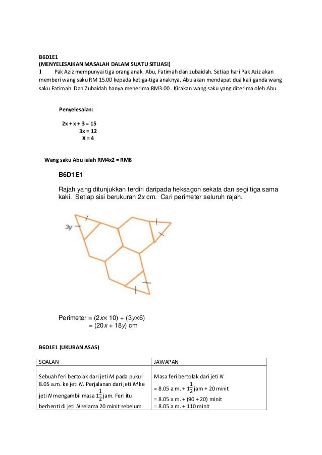 Soalan Penyelesaian Masalah Matematik Tingkatan 1 - Vecteur i