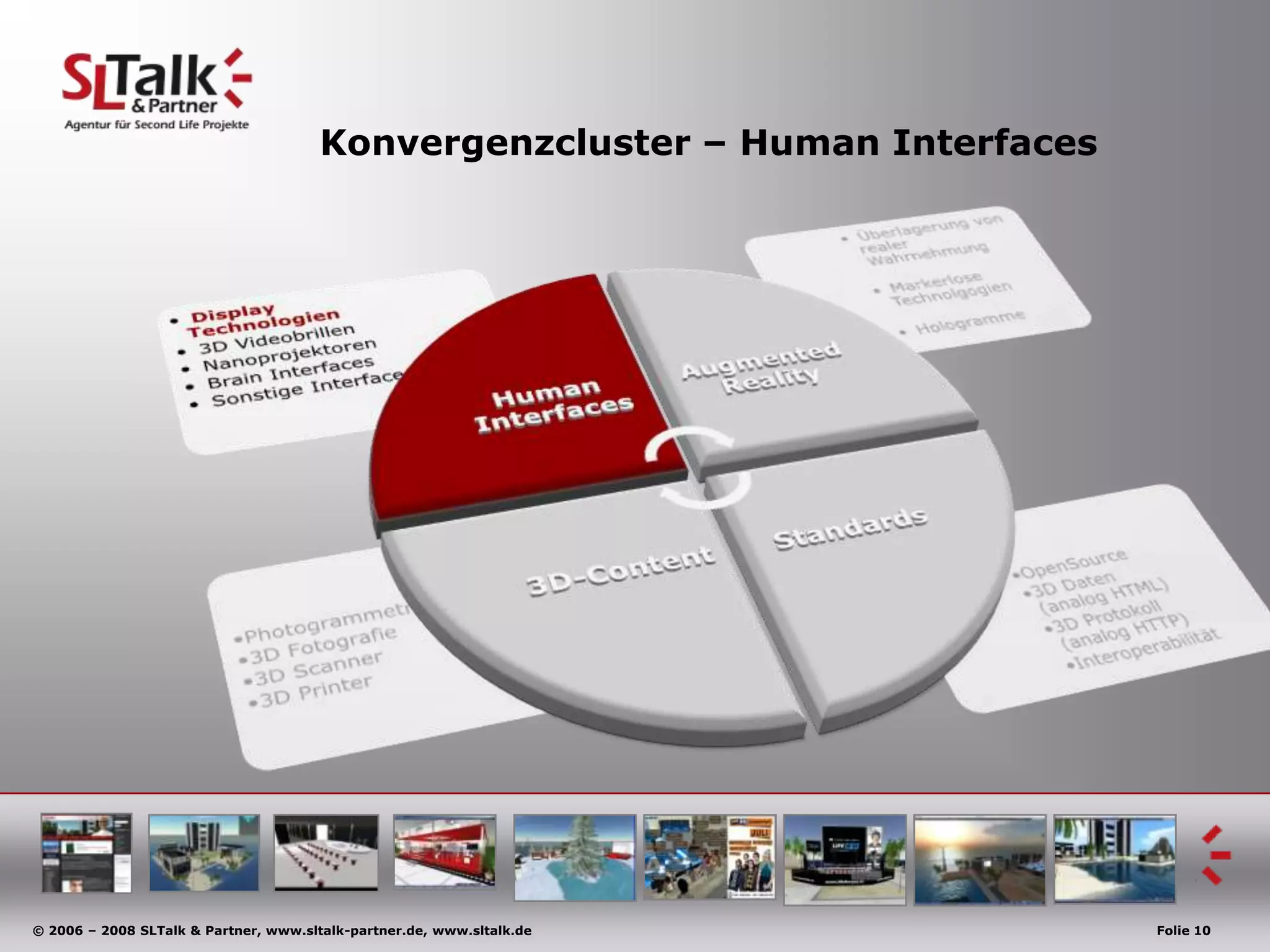 Konvergenzcluster – Human Interfaces




© 2006 – 2008 SLTalk & Partner, www.sltalk-partner.de, www.sltalk.de          Folie 10
 