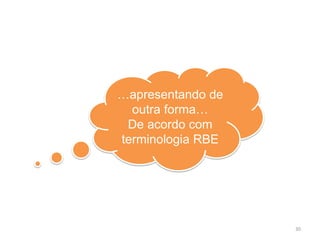 30
…apresentando de
outra forma…
De acordo com
terminologia RBE
 