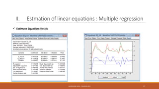 II. Estmation of linear equations : Multiple regression
 Estimate Equation: Resids
NASREDDINE DRIDI : TRAINING 2021 17
 