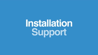 Installation
Support
 