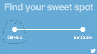 Find your sweet spot
GitHub ionCube
 