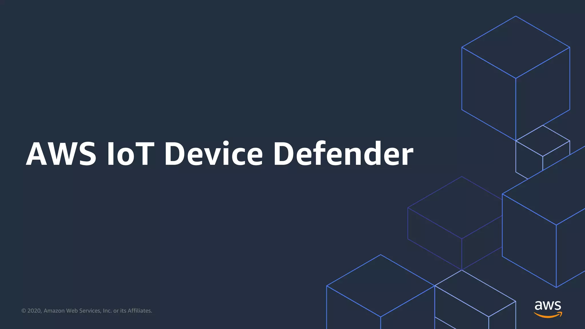© 2020, Amazon Web Services, Inc. or its Affiliates.
AWS IoT Device Defender
 