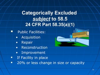 Evironmental Review HUD 24 CFR Part 58 | PPT
