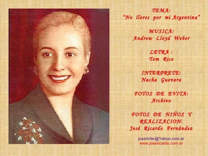 Evita No llores por mi Argentina