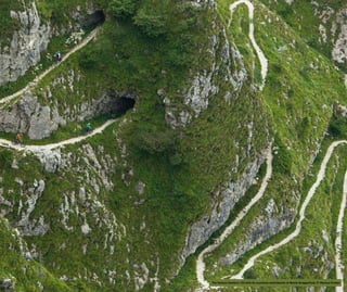 The famous Sentiero 153 with its countless switchbacks at Monte Grappa/Italy. P: Markus Greber
 