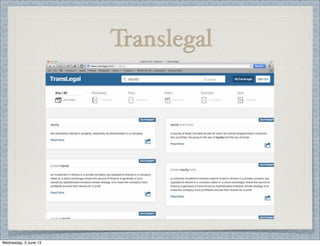Translegal
Wednesday, 5 June 13
 