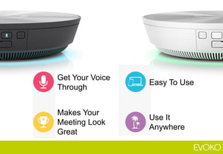 Get Your Voice
Through
Easy To Use
Makes Your
Meeting Look
Great
Use It
Anywhere