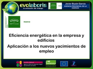 Eficiencia energética en la empresa y
edificios
Aplicación a los nuevos yacimientos de
empleo
Javier Buzón García
AGENCIA PROVINCIAL DE LA
ENERGÍA
 