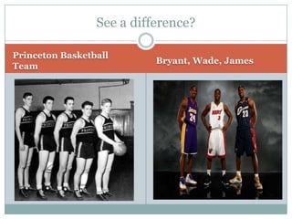 See a difference?

Princeton Basketball
                           Bryant, Wade, James
Team
 