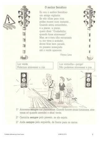 Trabalho elaborado por Irene Lemos                                                                                                       A BICICLETA  7
 