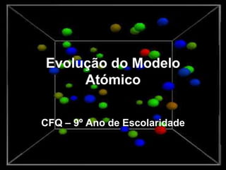 Evolução do Modelo
Atómico
CFQ – 9º Ano de Escolaridade
 