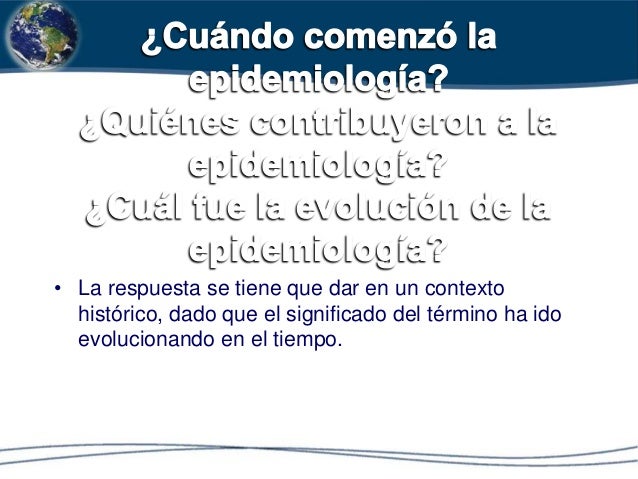Evolución de la epidemiología