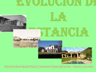 Evolución de
            la
         estancia

Martina Rodriguez-Paola Craviotto-Maite Serantes- Malena Estrella
 