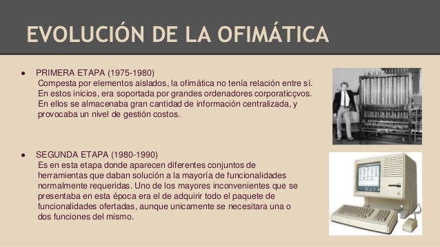 Resultado de imagen para evolucion ofimatica