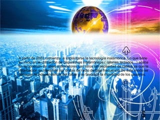 En 1972, en EE.UU., se instalan las primeras conexiones para la transmisión de señales televisivas por cable. Sustituyen a las antenas y utilizan sistemas de redes de conductores de fibra óptica, con grandes ventajas: no se producen interferencias de carácter atmosférico, ni ecos debidos a la existencia de montañas, ni distorsiones por las estructuras metálicas de los edificios, etc. Además, la transmisión por cable logra que la señal llegue a lugares de difícil acceso y, debido a la utilización de cables de banda ancha, es posible la transmisión simultánea de varios programas. 