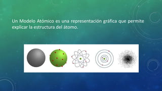 Un Modelo Atómico es una representación gráfica que permite
explicar la estructura del átomo.
 