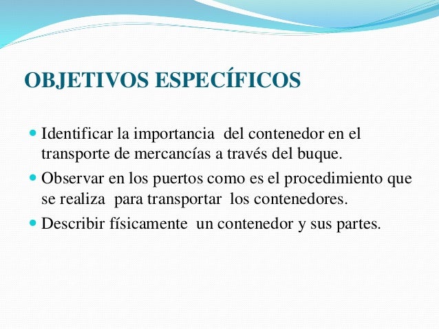 Objetivo especifico de los medios de transporte