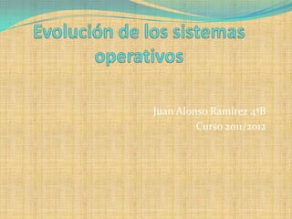 Evolución de los sistemas operativos Juan Alonso Ramírez 4ºB Curso 2011/2012 