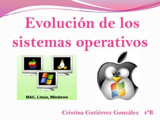 Evolución de los                               sistemas operativos  Cristina Gutiérrez González   4ºB 