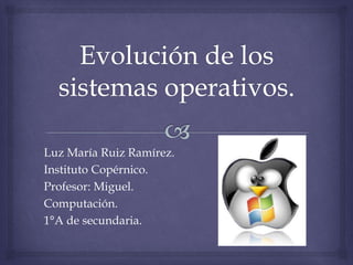 Luz María Ruiz Ramírez.
Instituto Copérnico.
Profesor: Miguel.
Computación.
1°A de secundaria.
 