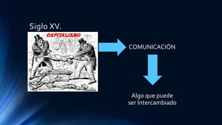 Siglo XV.
COMUNICACIÓN
Algo que puede
ser Intercambiado
 