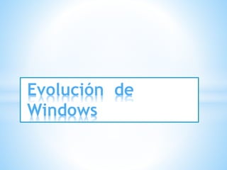 Evolución de
Windows
 