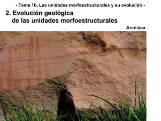 Arenisca 2. Evolución geológica de las unidades morfoestructurales - Tema 1b. Las unidades morfoestructurales y su evolución - 