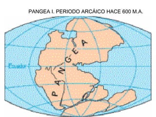 PANGEA I. PERIODO ARCÁICO HACE 600 M.A. 