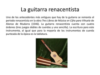 Evolución histórica de la guitarra