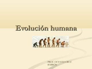 Evolución humana



        PROF. OCTAVIO CRUZ
        BARRÓN
 