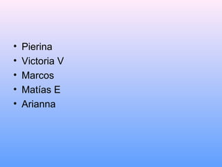 • Pierina
• Victoria V
• Marcos
• Matías E
• Arianna
 