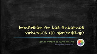 Inmersión en los entornos virtuales de aprendizaje 
Curso de Formación de Tutores del SNTE 
• Evangelina Cervantes •  