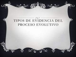 TIPOS DE EVIDENCIA DEL
PROCESO EVOLUTIVO
 