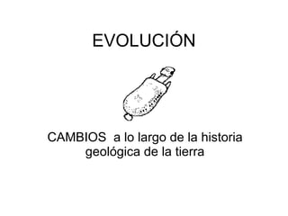 EVOLUCIÓN CAMBIOS  a lo largo de la historia geológica de la tierra 