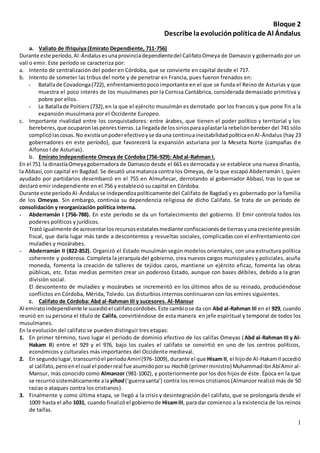 Bloque 2. Describe la evolución política de Al Ándalus PDF