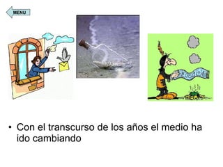 Con el transcurso de los años el medio ha ido cambiando MENU 