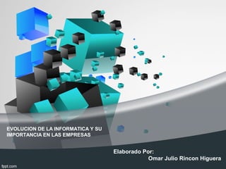 EVOLUCION DE LA INFORMATICA Y SU
IMPORTANCIA EN LAS EMPRESAS
Elaborado Por:
Omar Julio Rincon Higuera
 