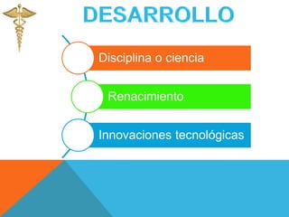 Disciplina o ciencia
Renacimiento
Innovaciones tecnológicas
 