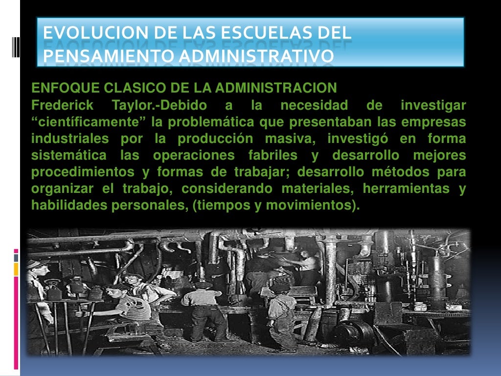 Evolucion de las escuelas del pensamiento administrativo