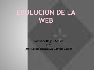 Camila Villegas Acosta
11ª1
Institución Educativa Campo Valdés
EVOLUCION DE LA
WEB
 